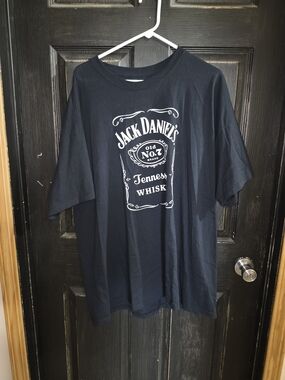Jack Daniels Black Short Sleeve Tee with White Logo Size 3XL